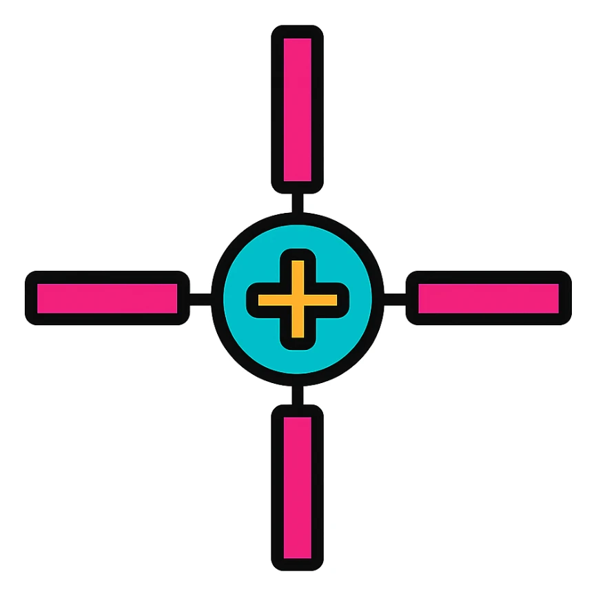 Valorant crosshair icon, clean and modern, color outlined style sticker