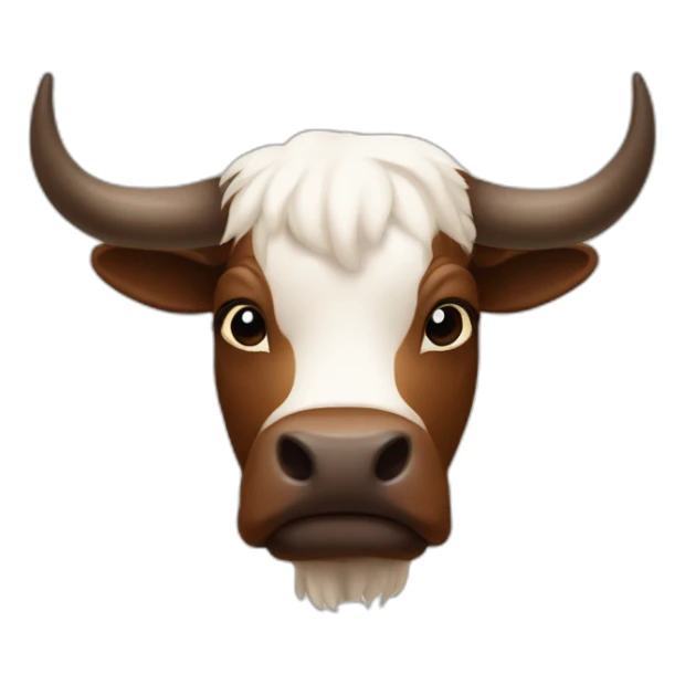 a brown bull white spot on head question sticker