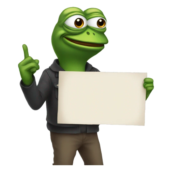 pepe holding a sign blame knig sticker