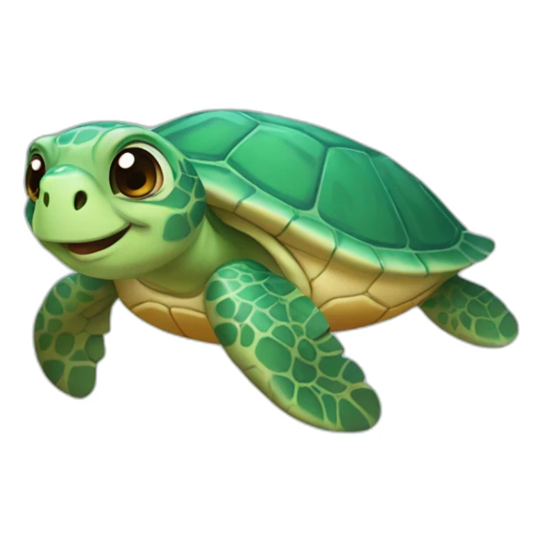 emoji of a cute sea turtle sticker