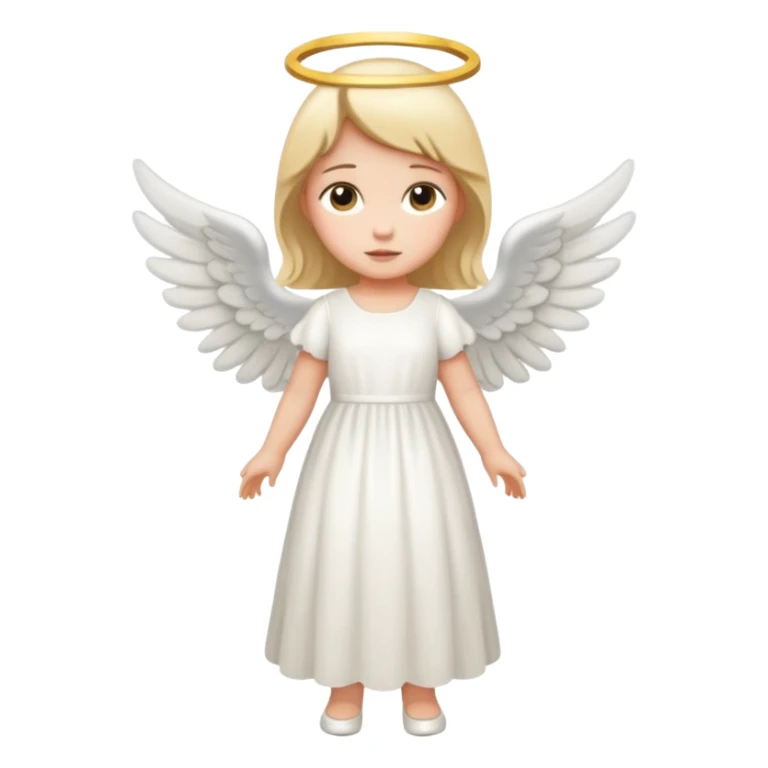 angel emoji, standing, cartoon style sticker