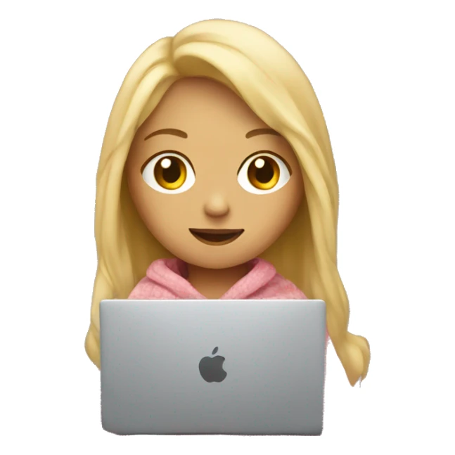 Blonde girl in blanket on laptop sticker