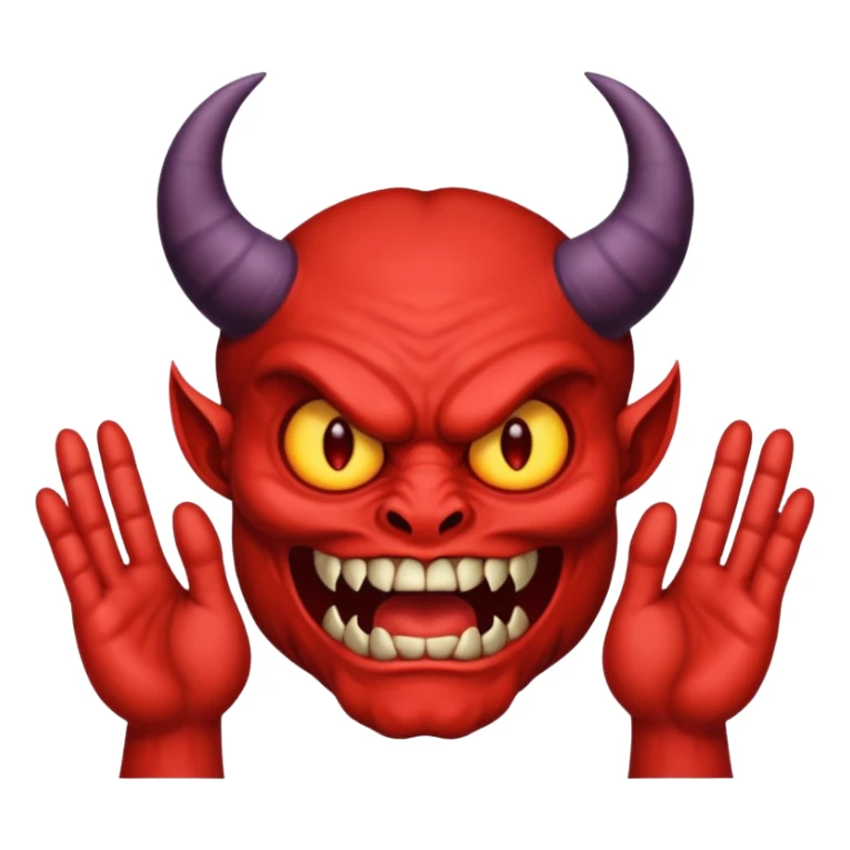 A demon with 2 hands one hand has a 9 on top and the other hand has a 9 on top  sticker