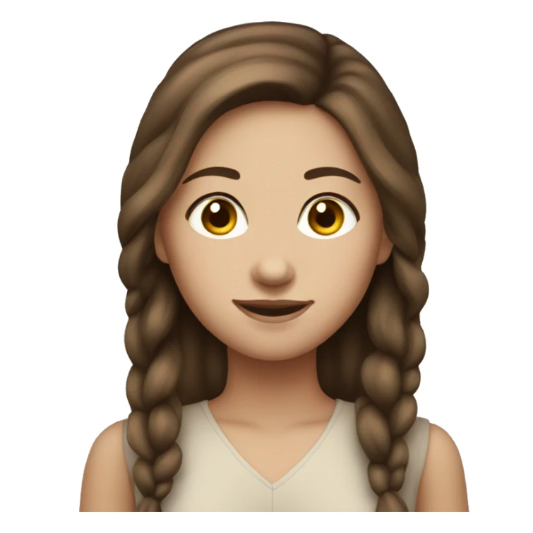 Modest fair skinned girl with brown hair sticker