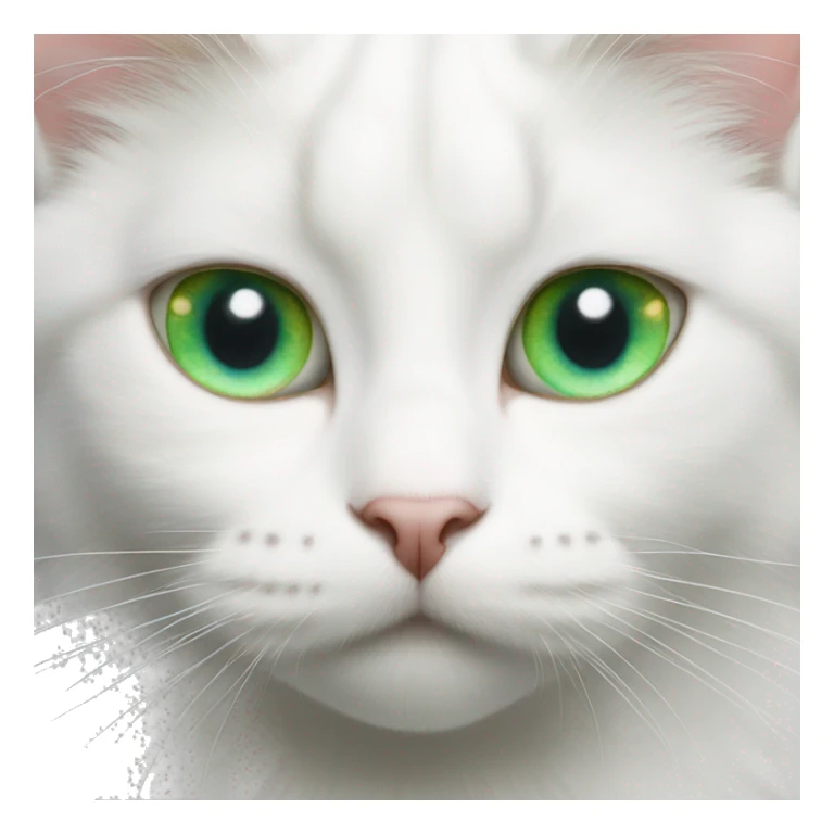 White cat with heterochromia, left eye is blue and right eye is green sticker