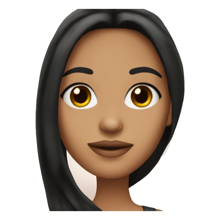 Latino with black long hair and makeup light skin  sticker