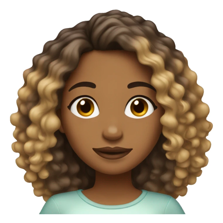Tan girl with ombre curly hair sticker