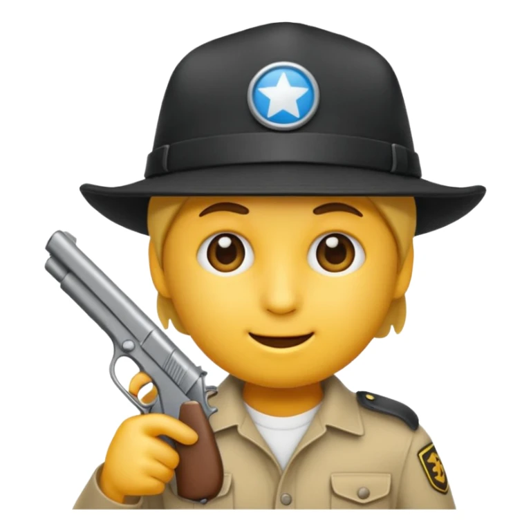 As un emoji que se vea la cabeza nada más con una gorra de lado y que no tenga aspecto infantil con una pistola  sticker