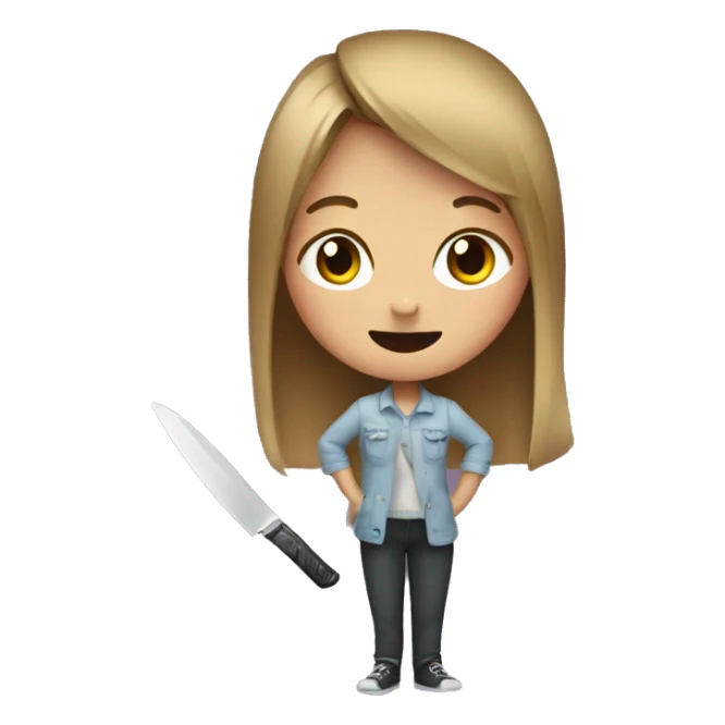 girl with knife and batterfly in her air sticker