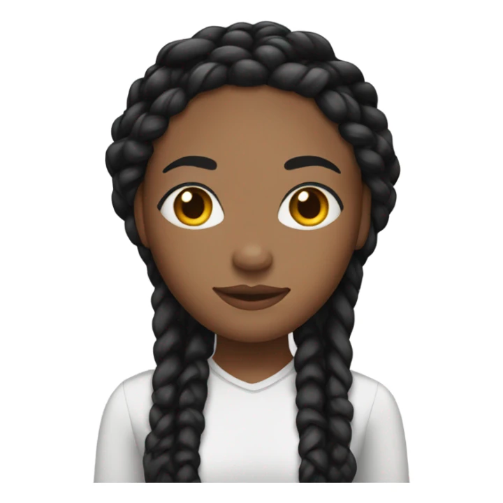 black woman with m black braids and lashes sticker