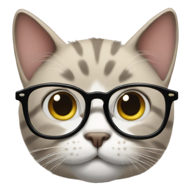 Cat wearing glasses with cat's paws sticking out sticker