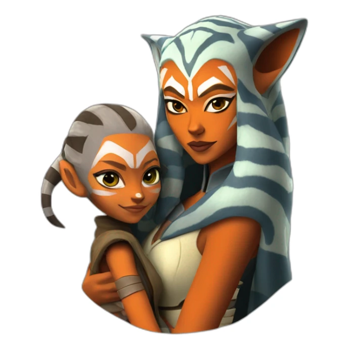 sexy ahsoka tano holding hera syndulla sticker