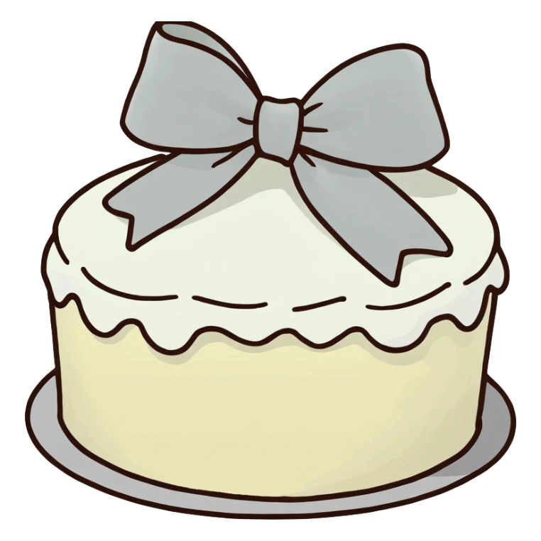 All white cake dreamy with a big white bow   sticker