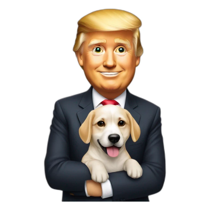 Donald Trump avec un chien sticker