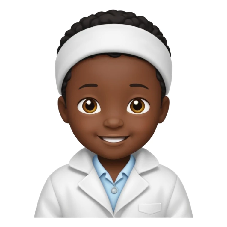 baby in white coat, black skin sticker