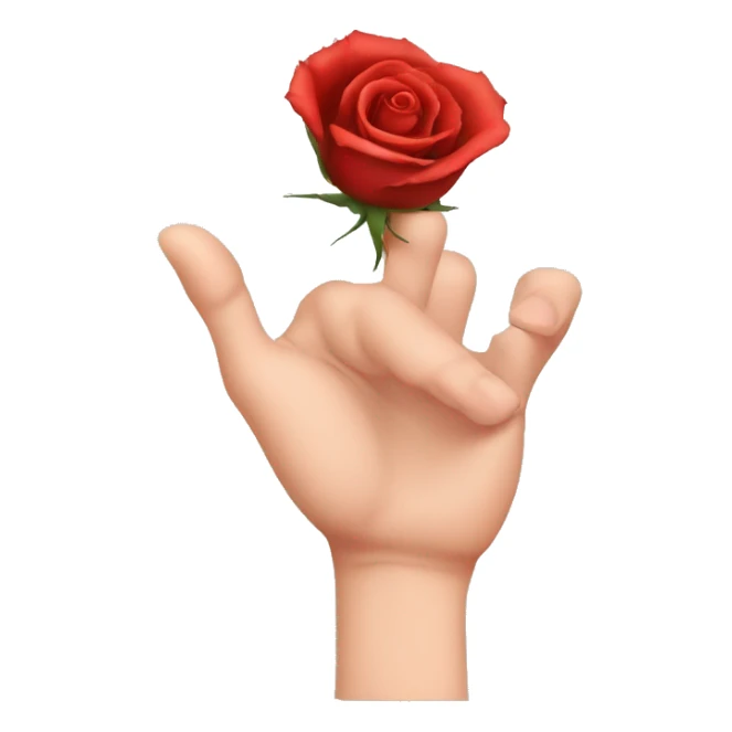 An image of a hand with a large rose thorn stuck in the skin, causing a slight distortion around the wound sticker