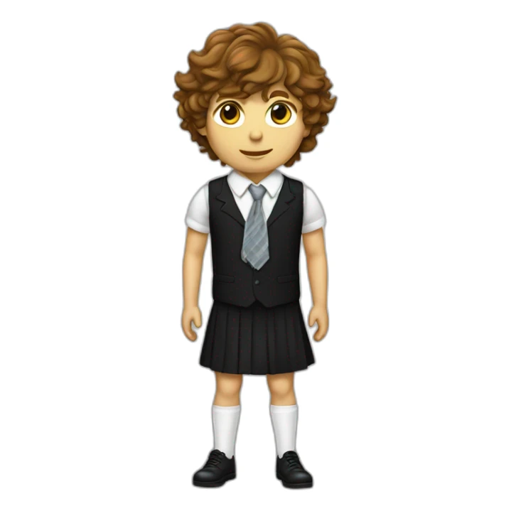 Angus Young english schoolboy dress sticker