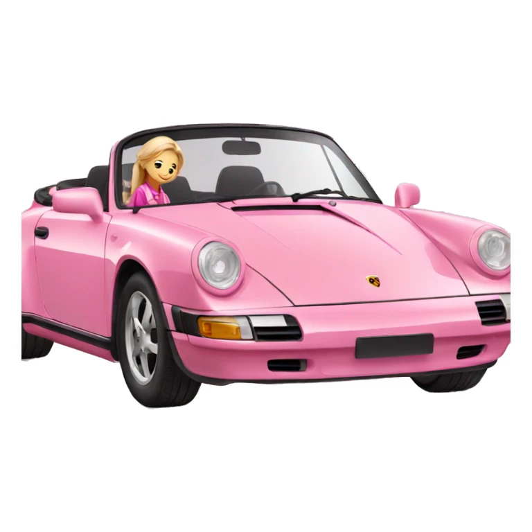 girl getting inside of pink porsche car sticker