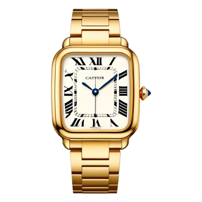 Cartier wristwatch, elegant and accurate, HD, iOS Apple emoji style sticker