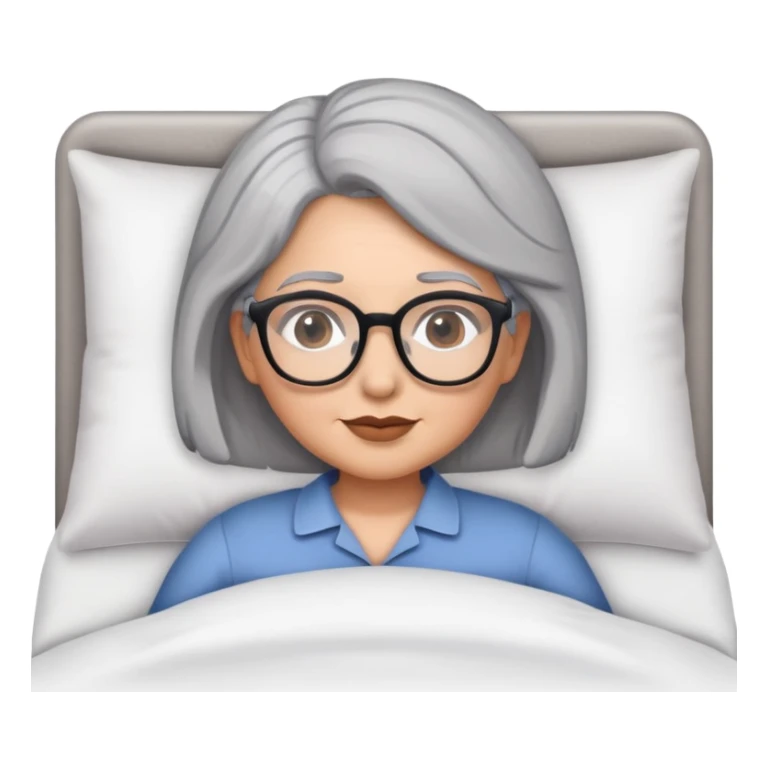 Curvy intimate gray hair glasses sfw on bed sticker