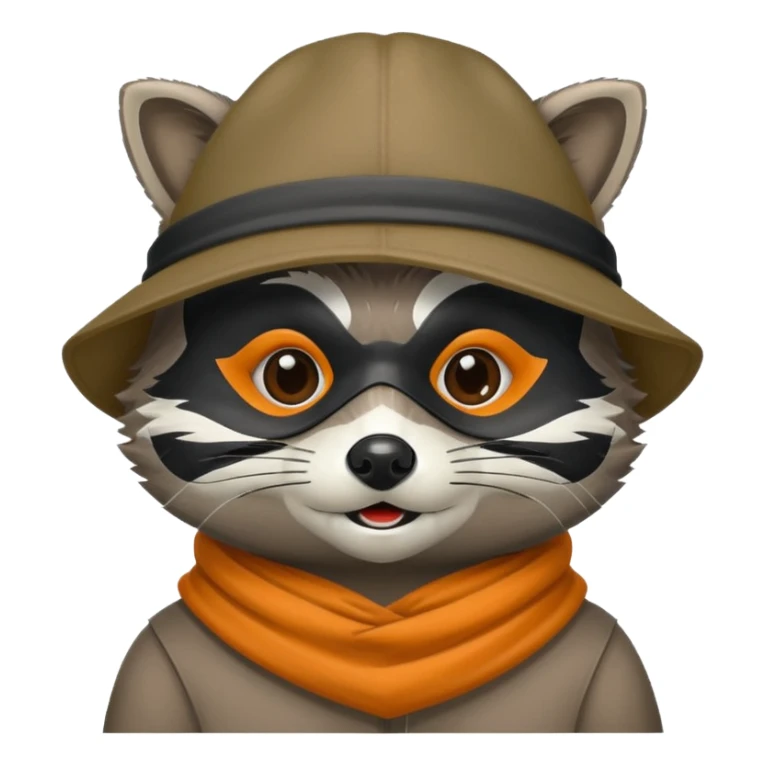 raccoon with mask and incognito hat sticker
