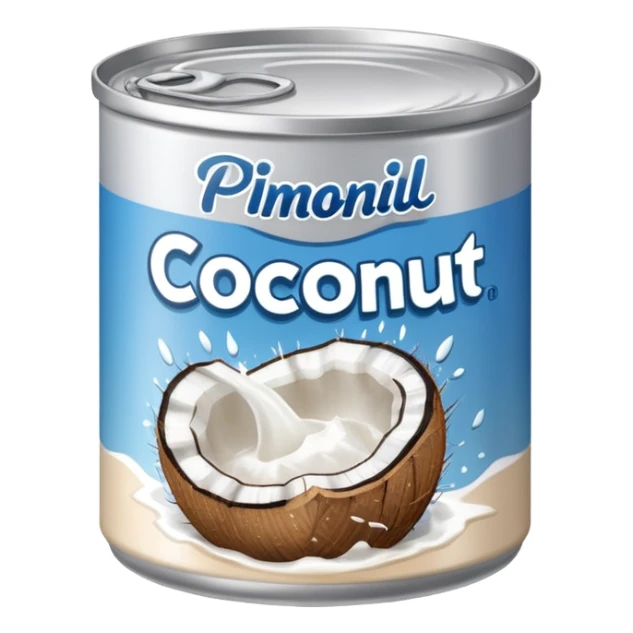 A can of coconut milk sticker