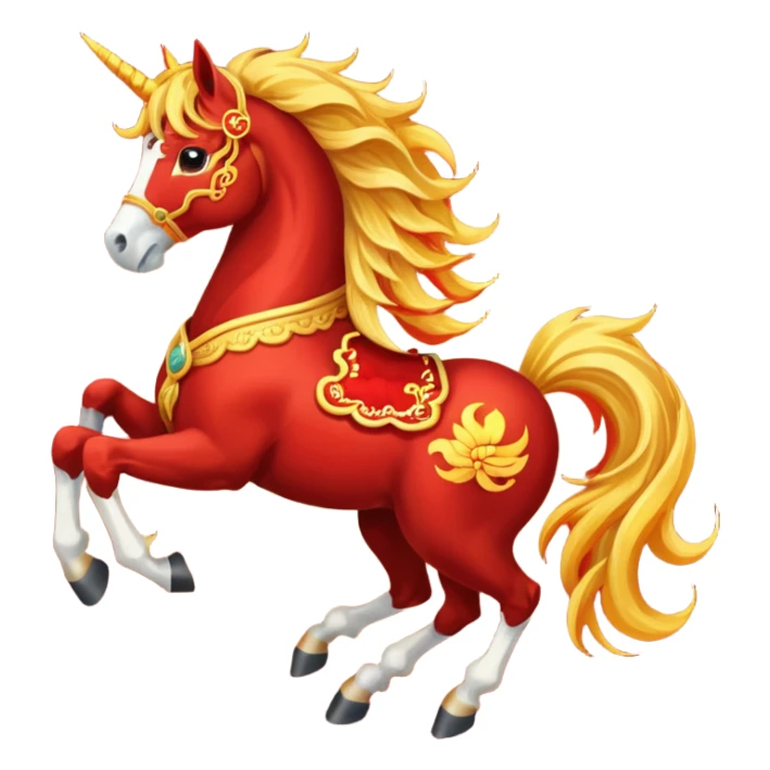 red fire horse emojis for chinese new year sticker