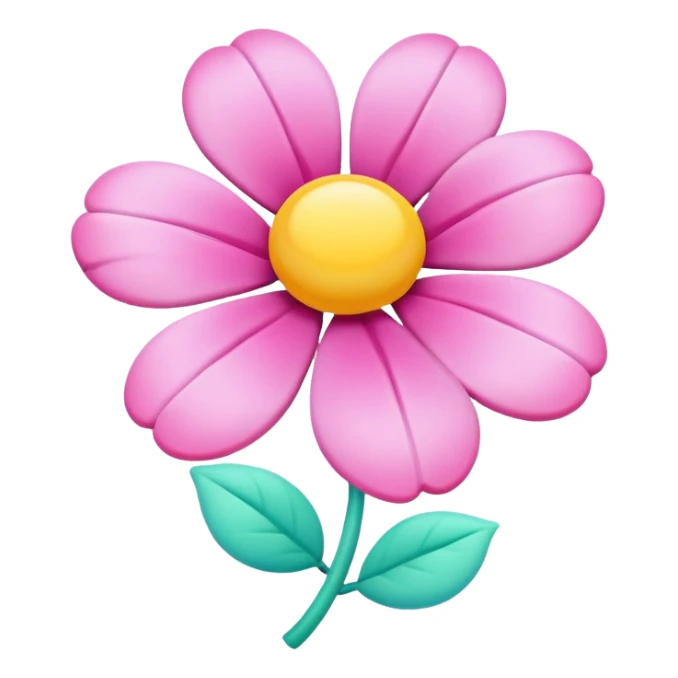 3d puffy petals ios-style  flower sticker