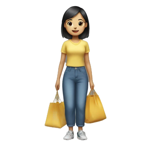 Chineese girl selling bags  sticker