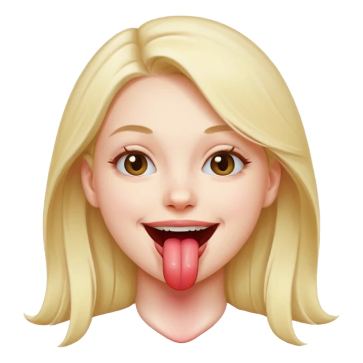 Girl smiling with tongue sticking out creepily  sticker