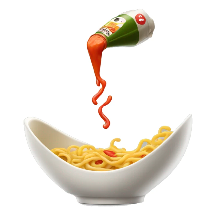 Hot sauce pouring into noodles sticker