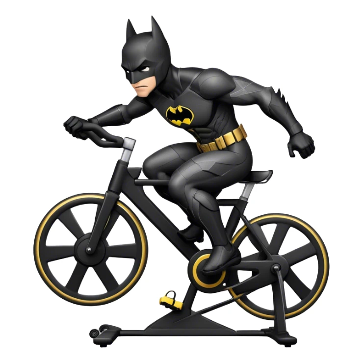 black Batman suit on a spinning bike sticker