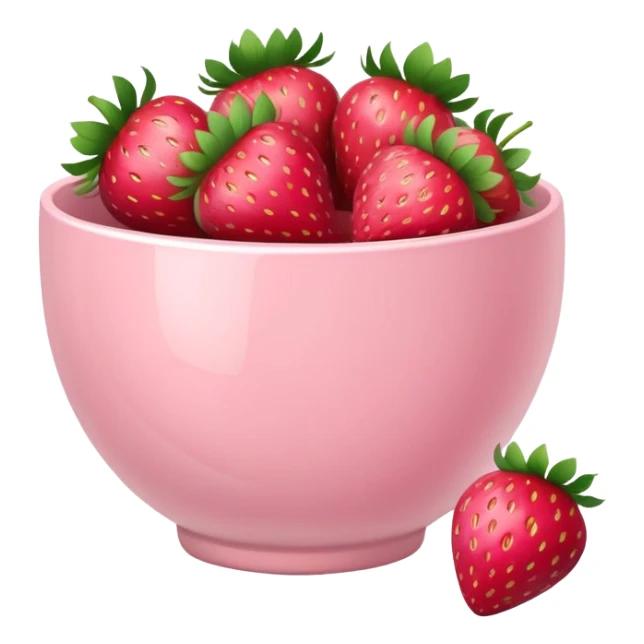Pale pink bowl of heart-shaped strawberries sticker
