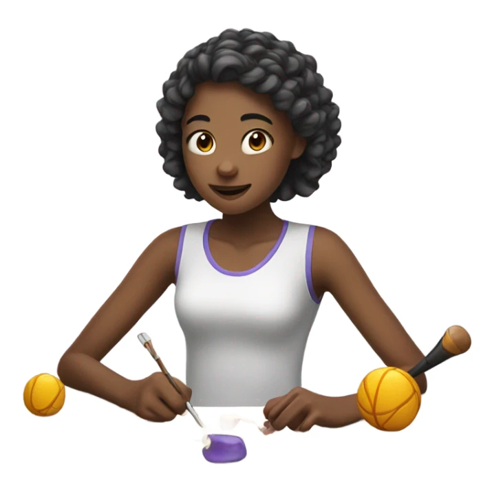 girl doing a lot of hobbies at once sticker