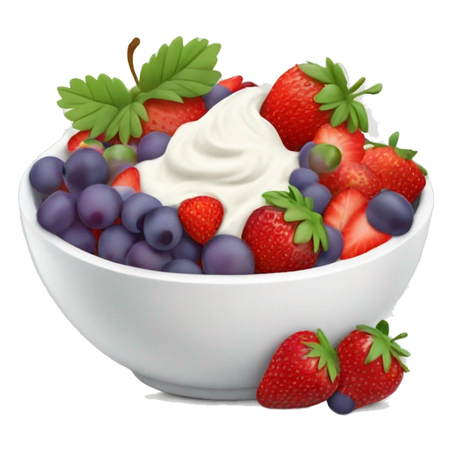 fruit yogurt bowl with strawberries and grapes sticker