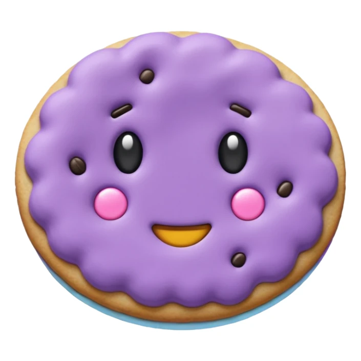 realistic a pastel purple cookie with soft crumbly texture sticker