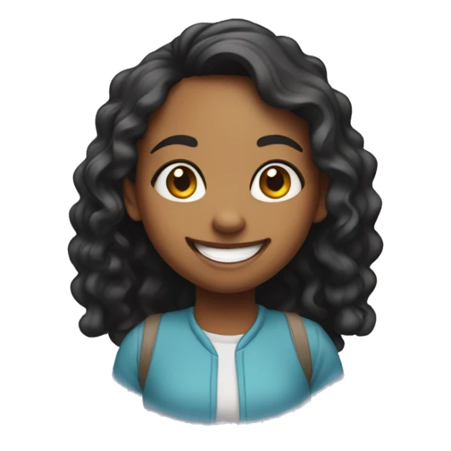 smiling girl in cartooney vibe sticker