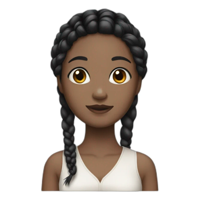 a girl with black braid and very beautiful black eyes sticker