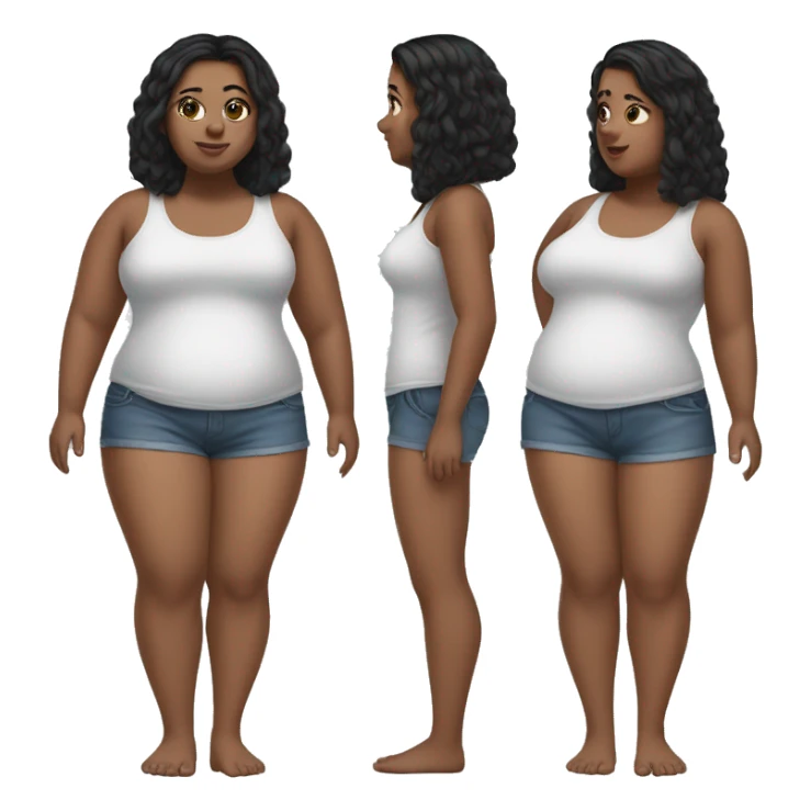 Fat girl with skinny legs black hair sticker