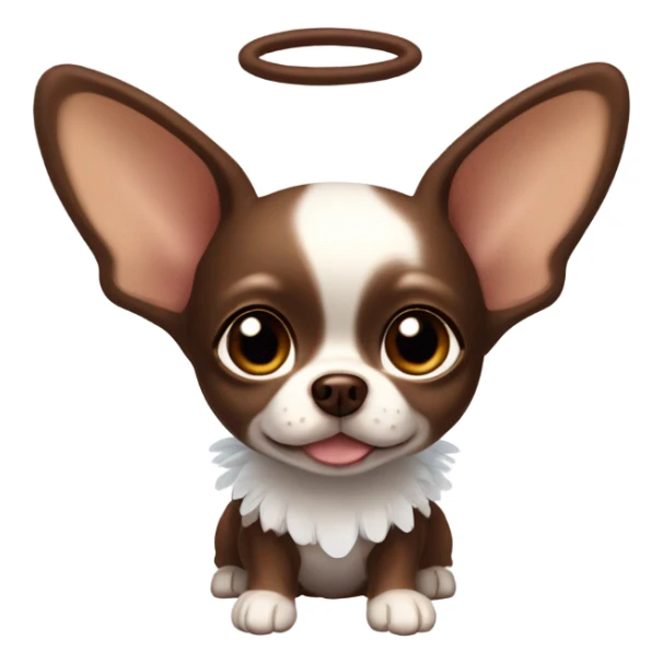 Chocolate Brown chihuahua with angel wings  sticker