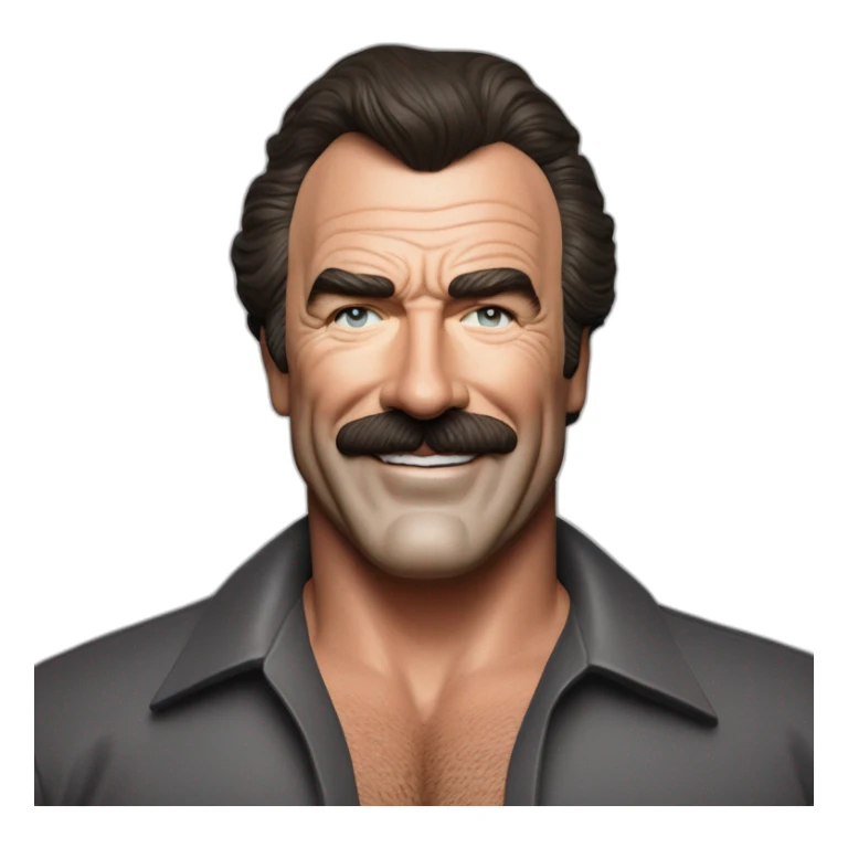 Tom Selleck as Thomas Magnum smiling sticker