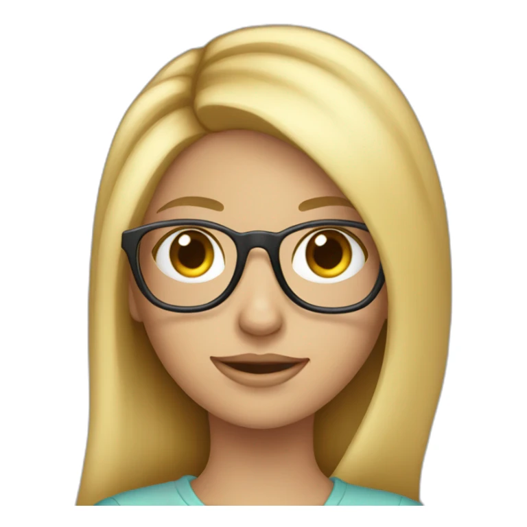 blonde girl with eyeglasses carrying direct message icon from Instagram sticker