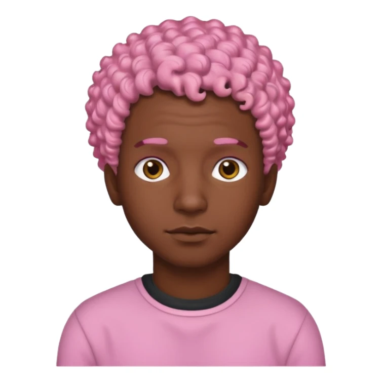 black man with pink short curly hair sticker