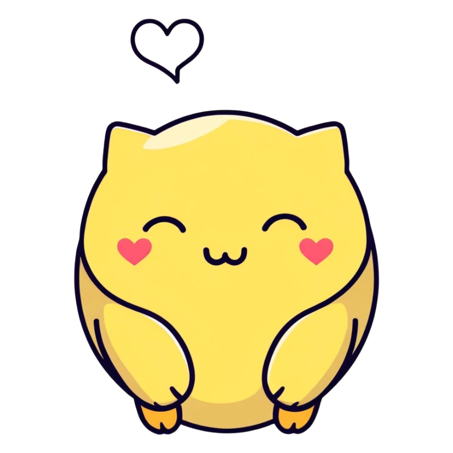Sad emoji saying uwu with hearts  sticker