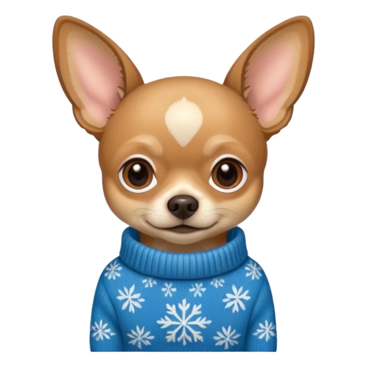 
 Standing all tan deer-head chihuahua wearing a sweater sticker