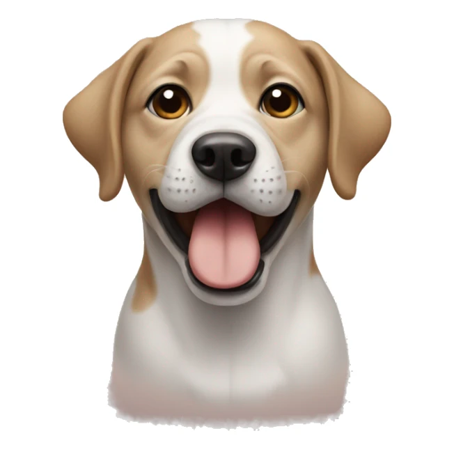 dog with a human face on their mouth  sticker