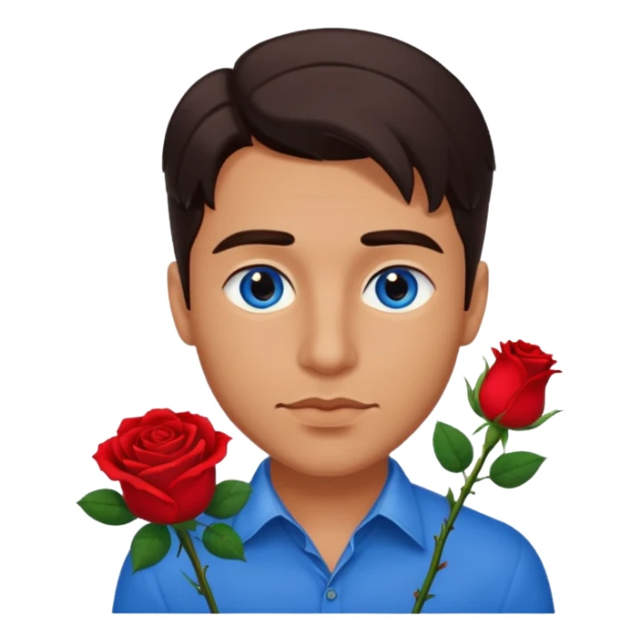 ramantic man with a rose in his mouth sticker