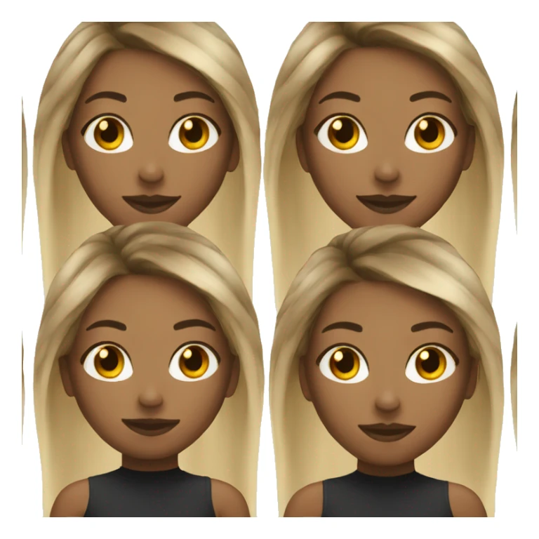 black girl black and blonde streak hair sticker