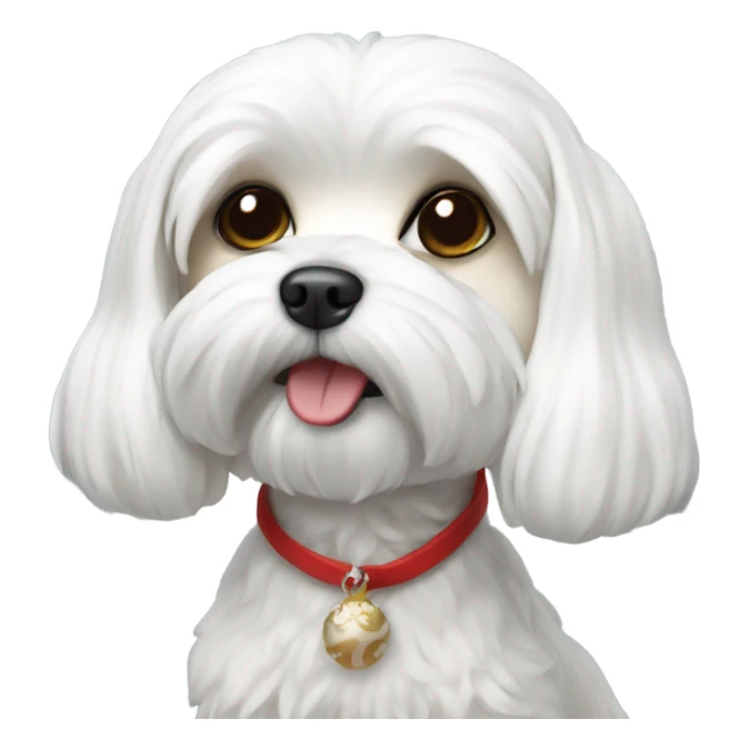 Maltese with christmas coat sticker