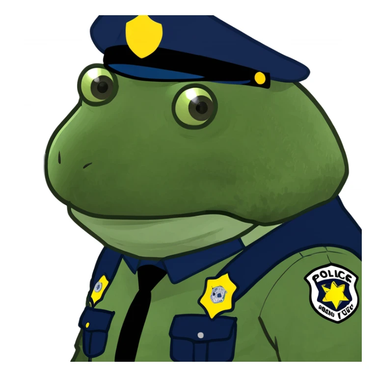 bufo in a police suit sticker